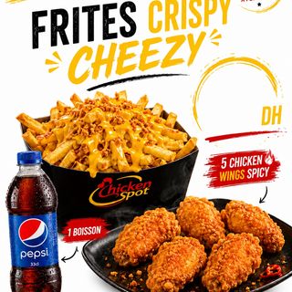 Formule Frites crispy + 5 Wings + Boisson