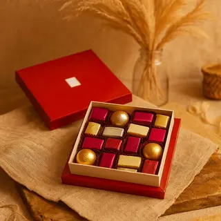 Boite chocolat rouge 250g