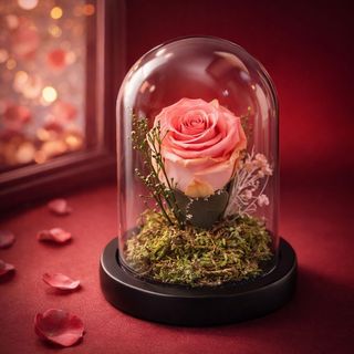 Blush Rose Under Glass