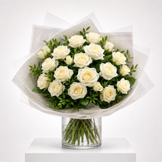Bouquet 20 Roses Blanche