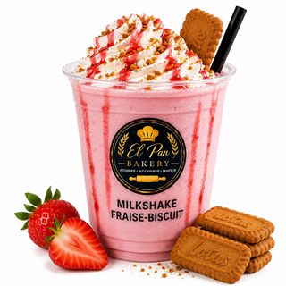 Milkshake Fraise-Biscuit