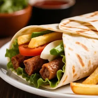 Merguez (Boeuf) Shawarma Style avec Frites