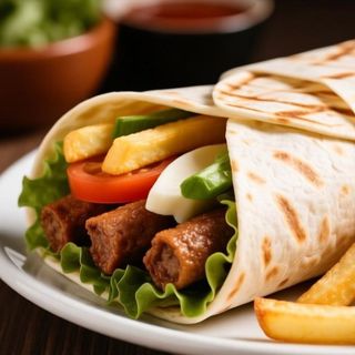 Merguez (Boeuf) Shawarma Style avec Frites