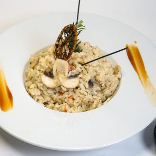 Risotto poulet champignon