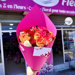 Bouquet "Éclat Tropical" - Roses Mixtes