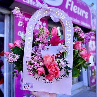 Sac Fleuri "Just For You" – Composition Printanière