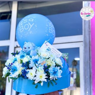 Coffret Bébé avec Roses & Ourson