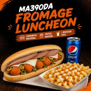Ma39oda Fromage Luncheon + Frites + Boisson 25cl