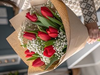 Bouquet tulipes rouge