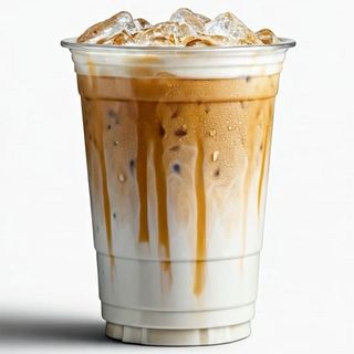 Iced caramel cream latte