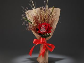 DarNowar - Bouquet Champêtre Chic : Rose & Jute -