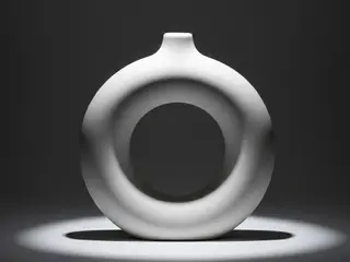 Vase Cercle "Zenith" – Blanc Mat