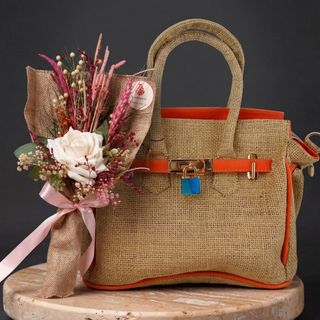 DarNowar – Élégance Sauvage – Duo Sac & Bouquet Artisanal