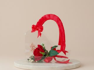 1 Rose Artificiel  Rouge Avec Sac Plexi