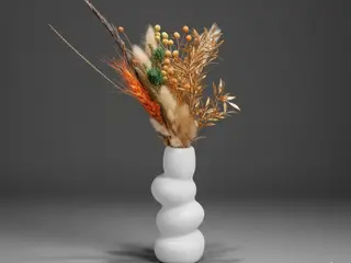 DarNowar – Silhouette d'Automne – Vase Ceramique Blanc Mat