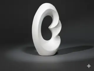 Vase Sculptural "Aura" – Blanc Mat