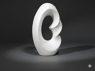 Vase Sculptural "Aura" – Blanc Mat