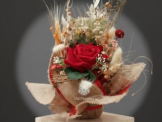 DarNowar - Bouquet Champêtre Passion : Rose Rouge Mopra -