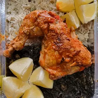 Riz basmati au molokhia et poulet
