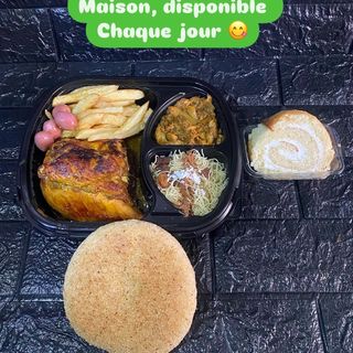 1/4 poulet rôti / zaalouk