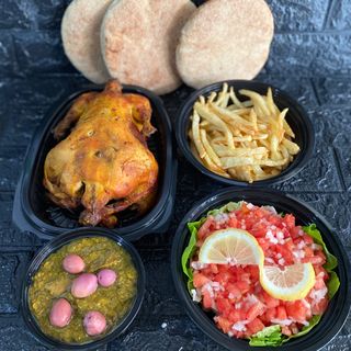 Poulet rôti entier /salade