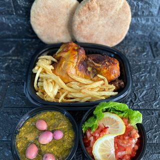 1/2 poulet rôti / salade