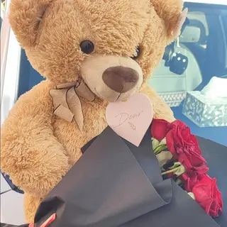 bear and flowers