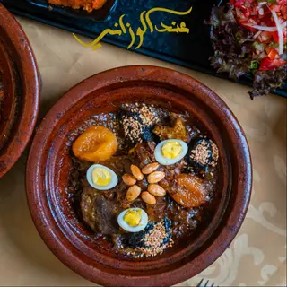 Tagine Lham Bel Berkok, Besla W Zbib aux amandes