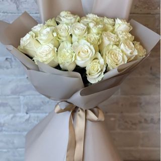 30 roses blanches
