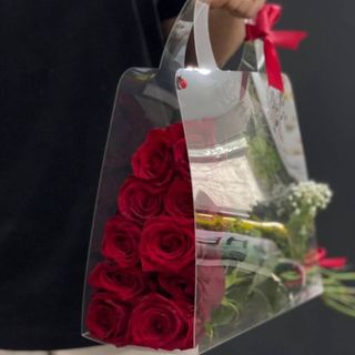 sac transparent de 20 roses