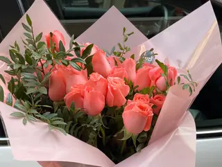 20 roses rose et feuillage