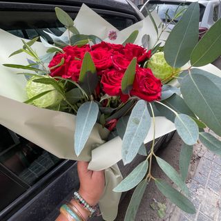 Rose au eucalyptus