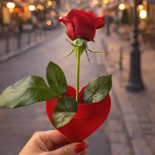 Heart with rose