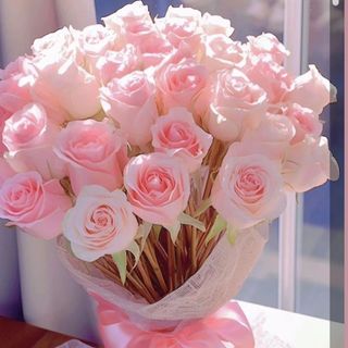 Bouquet de 12 roses pastels 