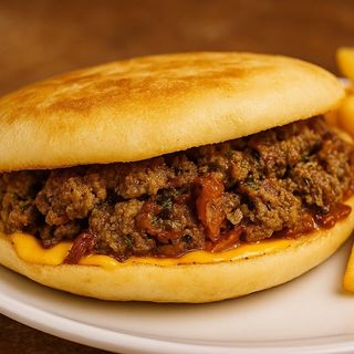 Batbout à la kefta grillée & Frites