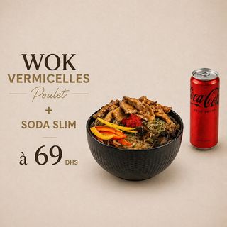 Wok Vermicelle Poulet + Soda Slim