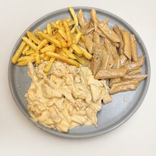 Émincé De Poulet Sauce aux Fromages