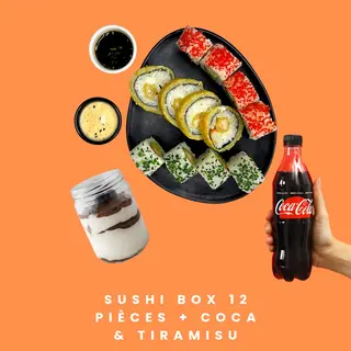 SUSHI BOX 12 PIÈCES + COCA & TIRAMISU