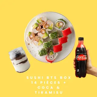 SUSHI BTS BOX 14 PIECES + COCA & TIRAMISU 