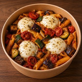 Penne aux legumes et bb mozza