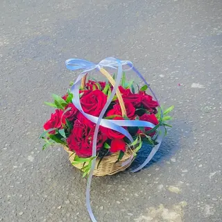 Panier Raffinée (les fleurs Rouges)