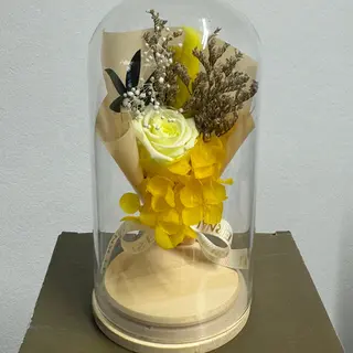 cloche (fleur éternelle jaune)15cm