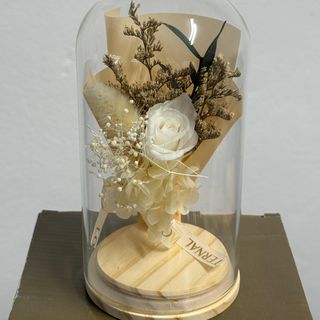 cloche( fleur éternelle blanc )15cm