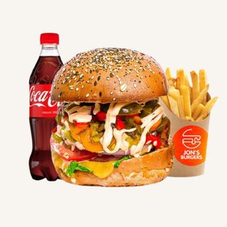 Guacamole Burger +  Frite Fait Maison + Soda 33cl  au choix