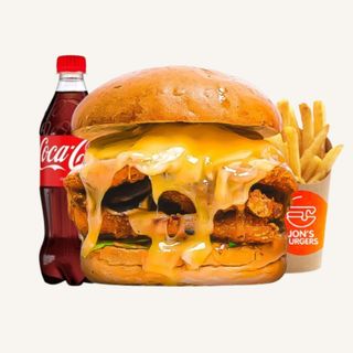 Chicken Lover Burger + Frite Fait Maison + Soda 33cl  au choix