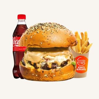Golden Burger + Frite Fait Maison + Soda 33cl  au choix