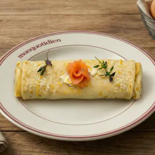 Crêpe saumon fromage