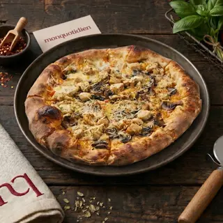 Pizza poulet champignons