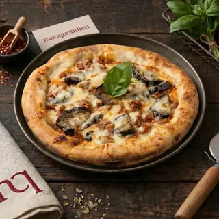 Pizza aubergine bolognaise