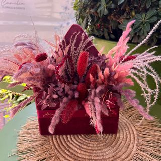 Composition Fleurs Séchées M Rouge